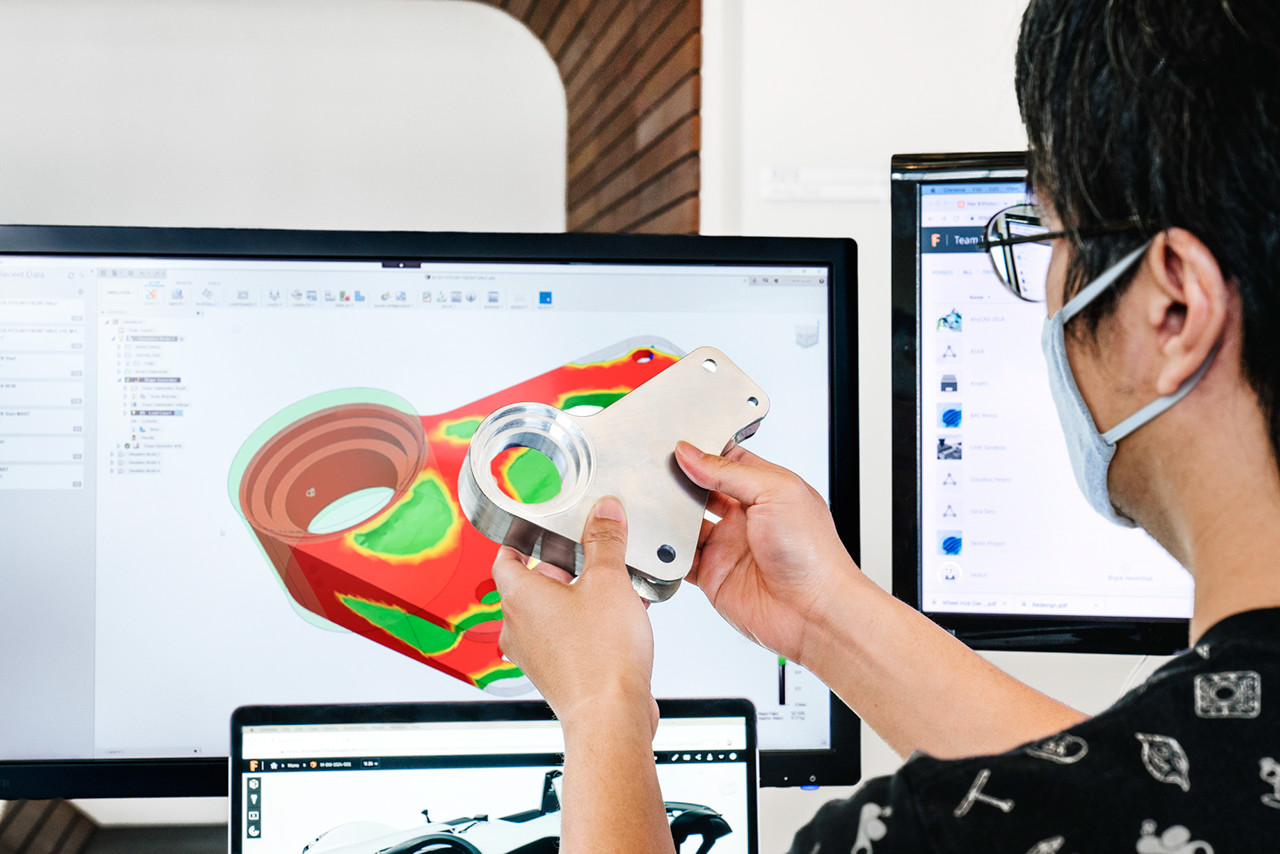 Working in the offices of the Autodesk San Francisco Technology Center using Fusion 360.
